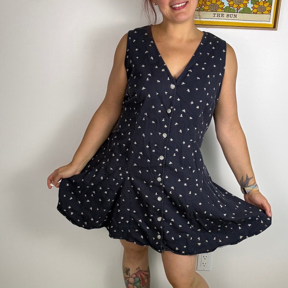 Target Universal Thread navy floral sleeveless mini dress size 1X